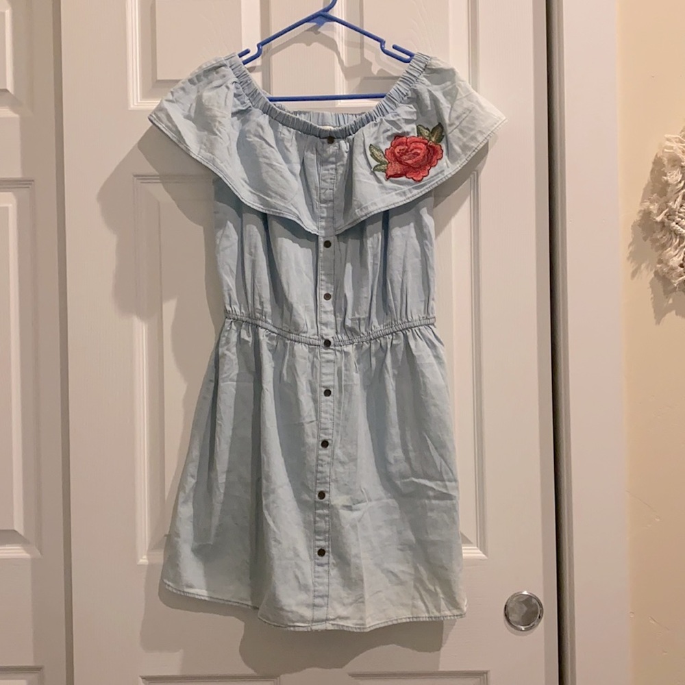 Off the shoulder Jean Dress Size Large